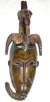 masque rituel africain d'afrique noire gouro cote d'ivoire